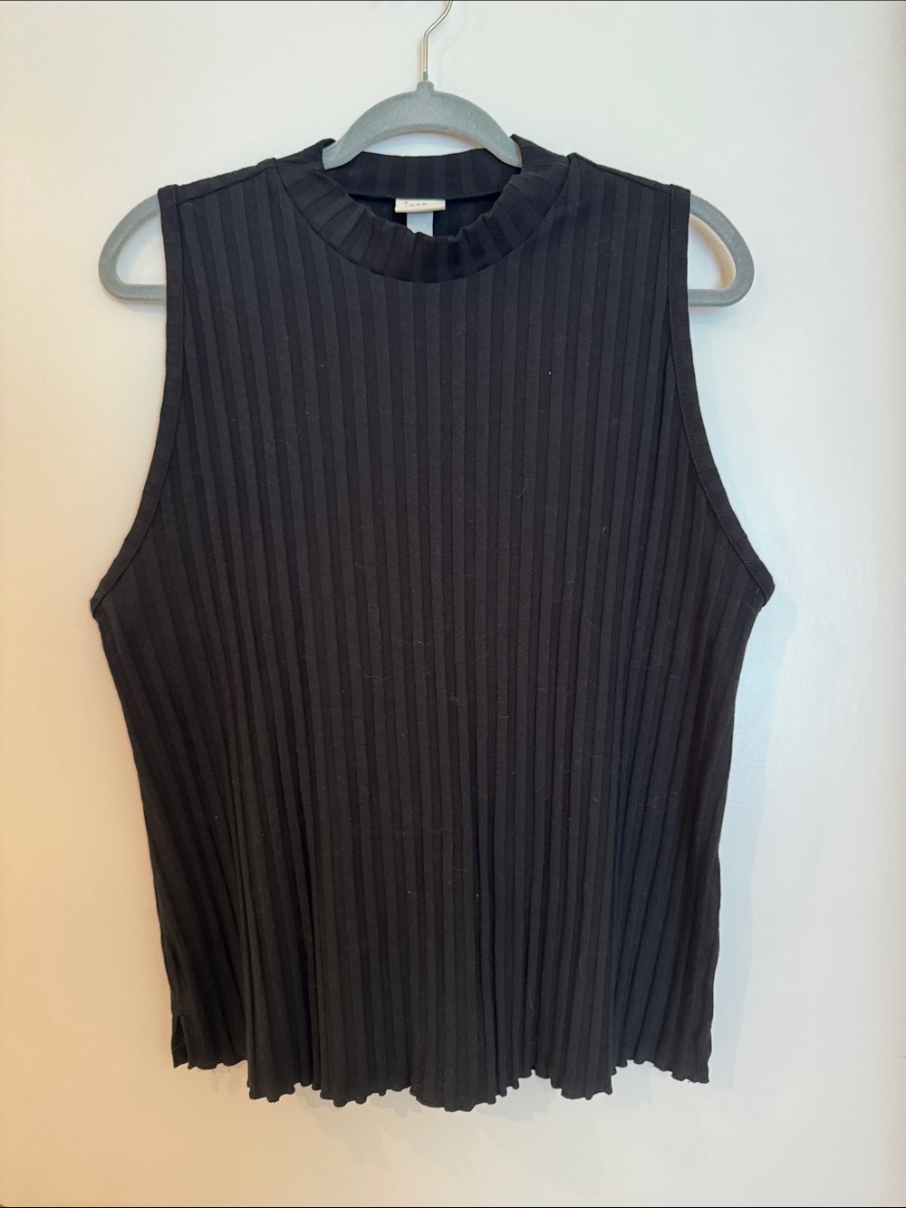 NEW a new day Black Ribbed Sleeveless Mock Neck Tank - Picture 5 of 7